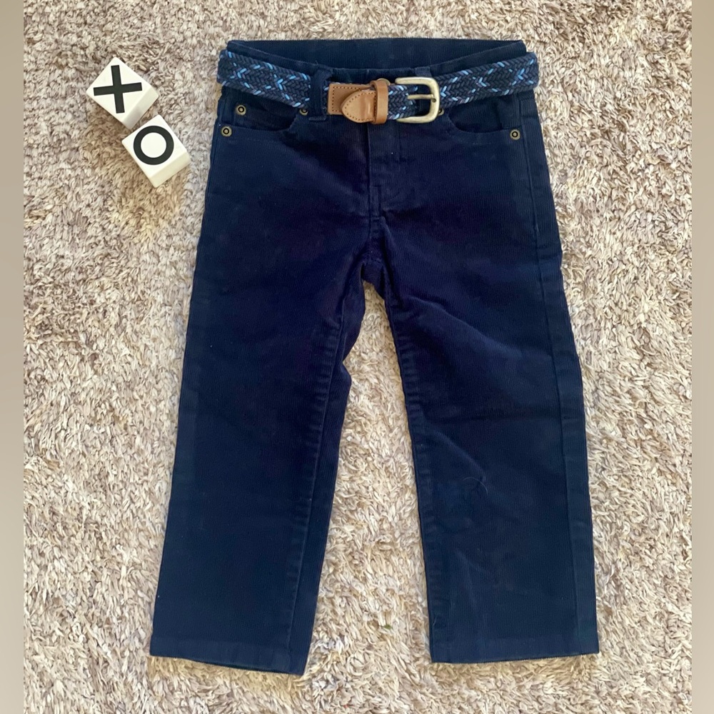 Janie and Jack Navy Corduroy Pants & Belt